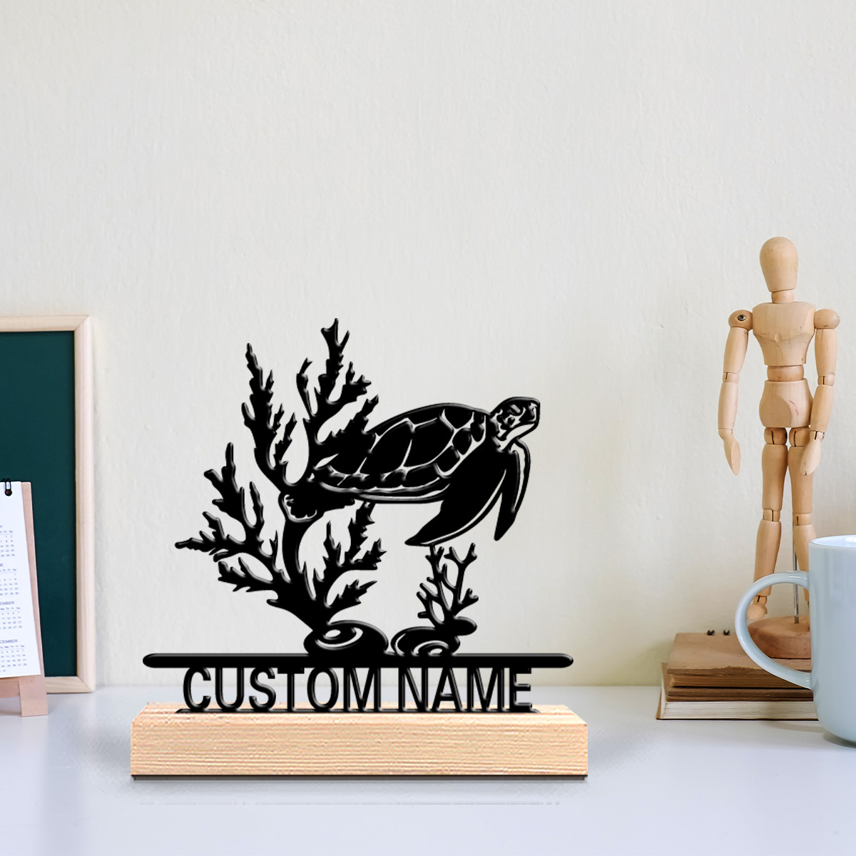 รูปปั้นเต่าทะเลนามธรรม 1 ชิ้น  - Art Craft Table บทวิจารณ์และราคา
