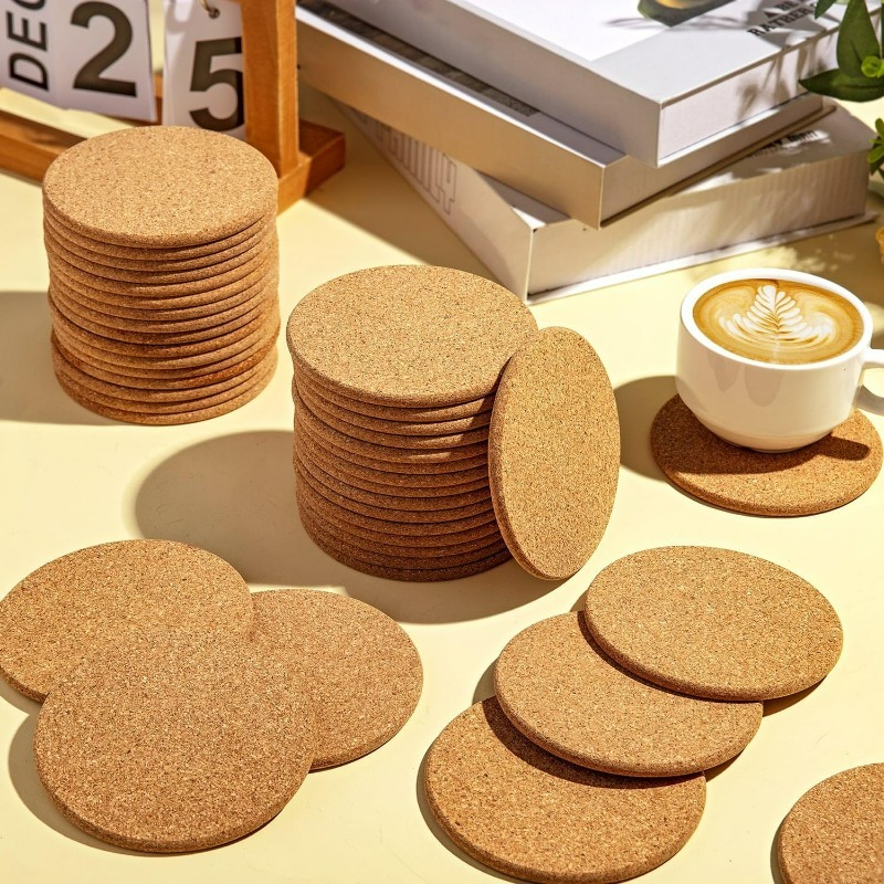 ที่รองแก้วไม้ก๊อกทรงกลมธรรมชาต - Art Craft Table บทวิจารณ์และราคา