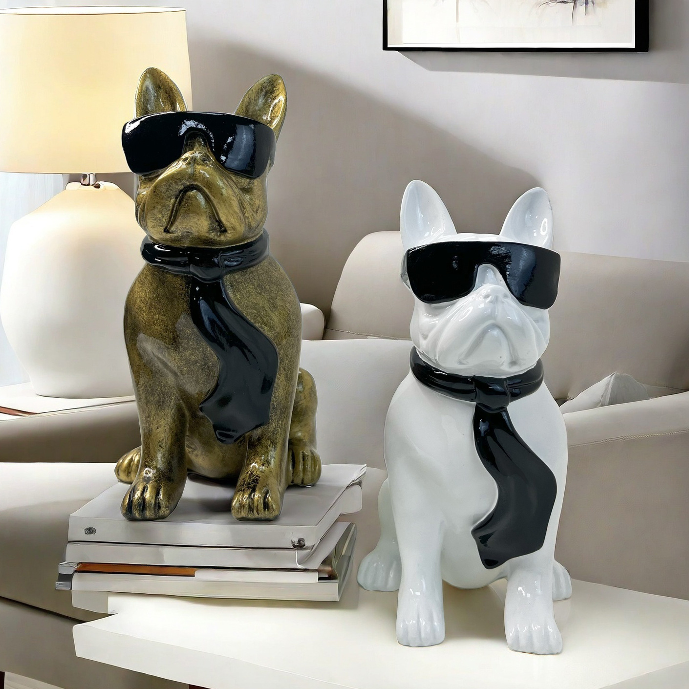 รูปปั้นสุนัขพันธุ์เฟรนช์บูลด็อ - Art And Craft Sunglasses บทวิจารณ์และราคา